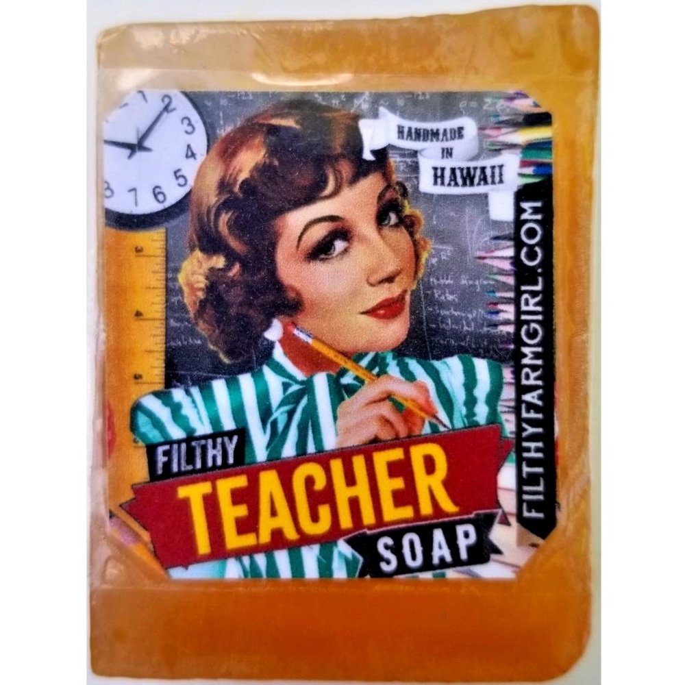 100% Natural Organic Soap. Teacher. Handmade in Hawaii. 2oz.
